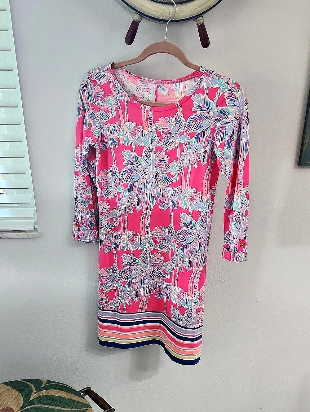 Lilly Pulitzer Beacon Dress Floral Pink & Blue XS